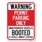 Signmission Warning Permit Parking Only Unauthorized Vehicles Booted at Vehicle Owners Expense, A-1824-22712 A-1824-22712 - alternate 1